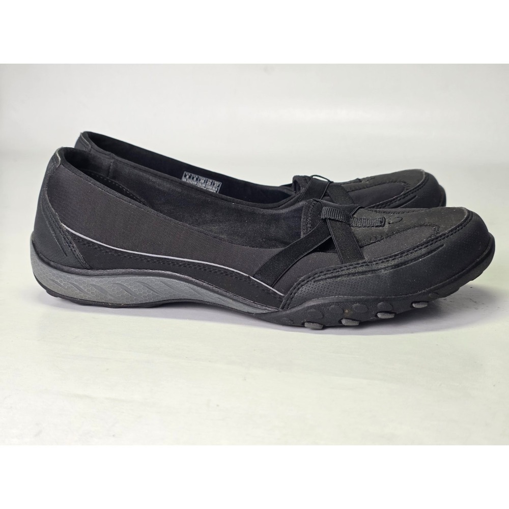 SKECHERS Relaxed Fit Women's Shoes Size 8 Black Memory Foam Slip On Ballets - Picture 2 of 11